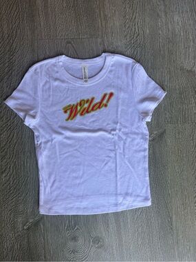 White "Wild" Graphic baby tee